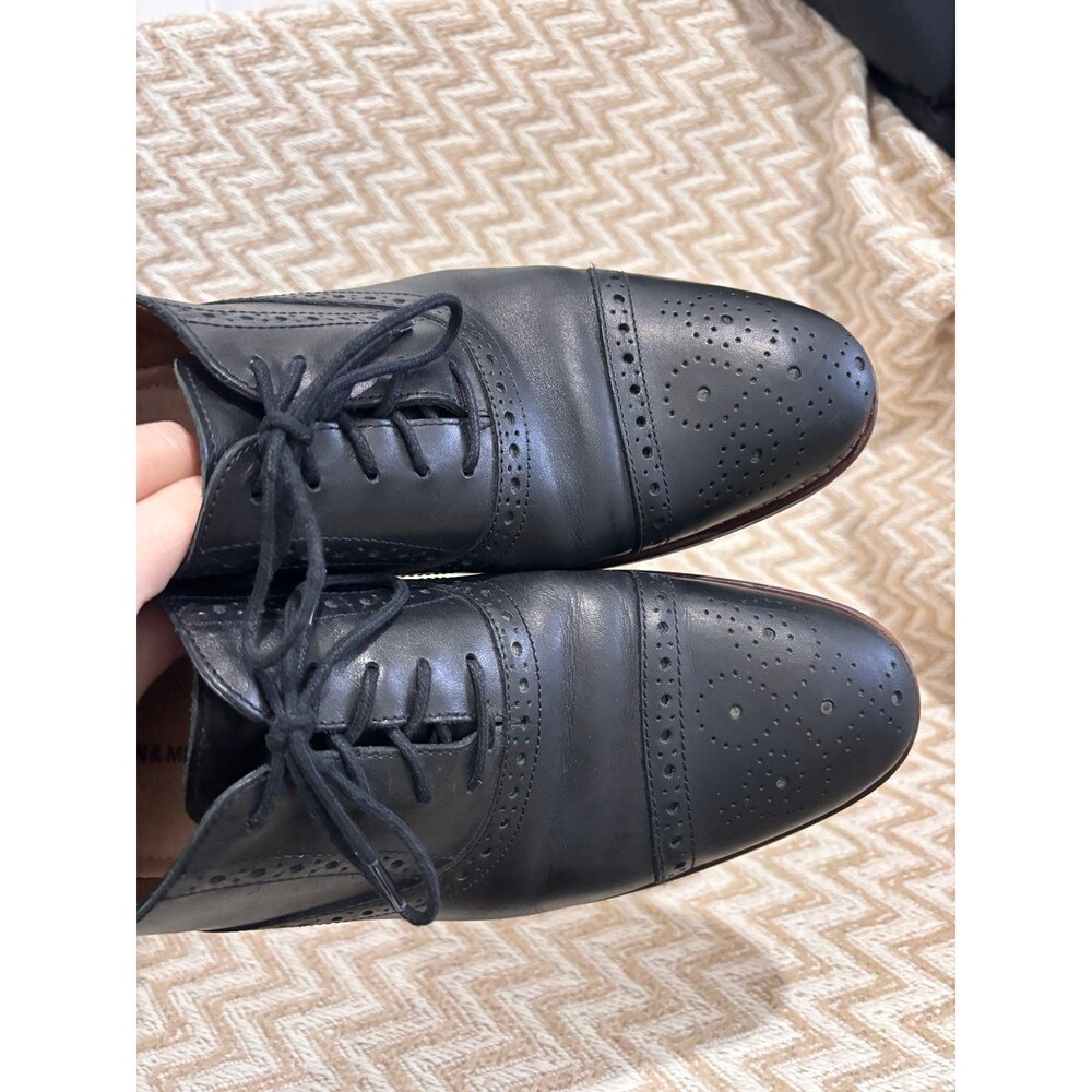 Johnston & Murphy Men’s Conard 2.0 Cap Toe Black Full Grain Leather - Picture 6 of 12